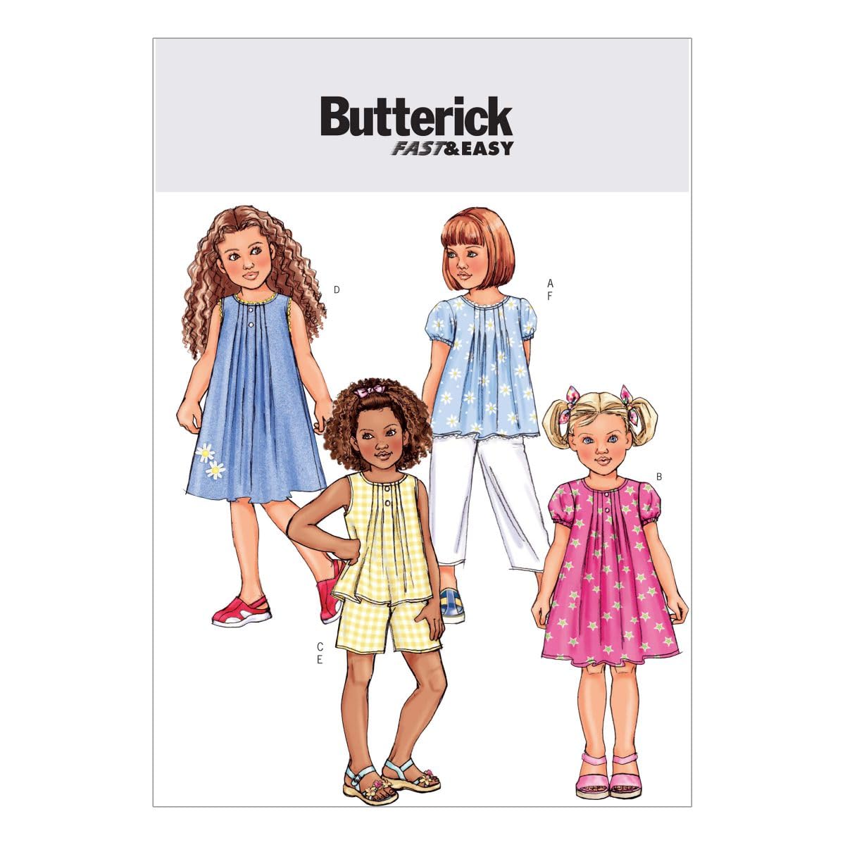 Butterick Sewing Pattern B4176 Children’s/Girls’ Top, Dress, Shorts and Pants