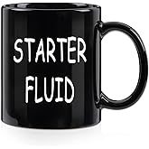 WENSSY Starter Fluid Mug, Brother Enthusiast Car Enthusiast Funny Gifts, Funny Mechanic Mug, Christmas White Elephant Gifts for Men Car Enthusiast Humor Brother Friend 11 OZ Black