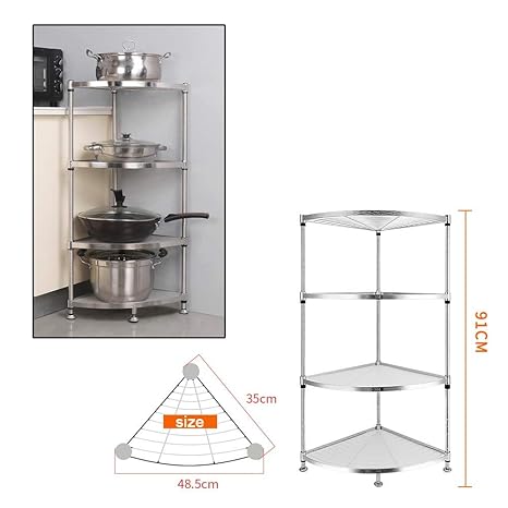 Wfdishjia Kitchen Pot Storage Rack Sus304 Stainless Steel Shelf