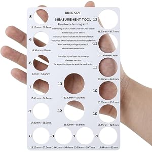 Ring Sizer Card-European Size Conversion Chart Measurement,1Pcs | Ring Sizer Card-European Size Conversion Chart with Measure