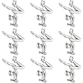 SUNNYCLUE 1 BOX 80PCS Silver Gymnastics Charms Sports Charms Tibetan Style Alloy Antique Dancer Sports Spirit Gymnast Charm Bulk for Jewelry Making Charms Findings Diy Necklace Earring Adults Craft
