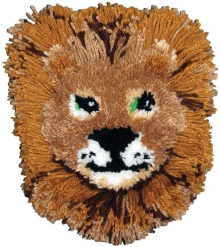 Huggables Shaped Pillow Latch Hook Kit 12x12-Lion
