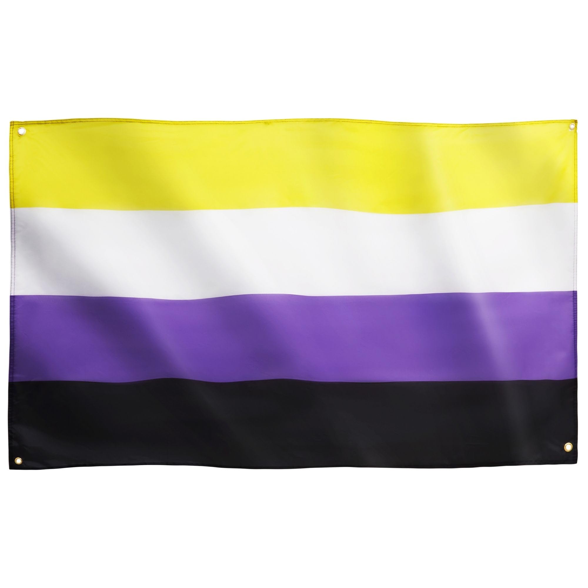 Runesol Non Binary Flag, 91x152cm, (3ft x 5ft) Non-Binary Banner, Pride Flag, 4 Grommets, Eyelet in Every Corner, LGBTQ+, Parade, Festival, Party, Carnival, Premium Flags, Inside, Outside — image 1