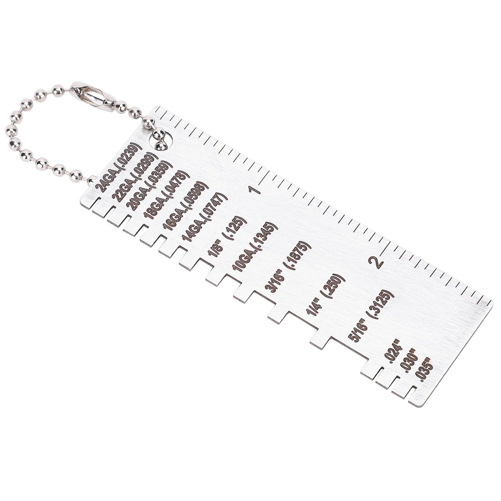 Metal Sheet Thickness Gauge, Stainless Steel Sheet Thickness Gauge Welding Gage Plated Size Inspection Tool 24GA 22GA 20GA 18GA 16GA 14GA