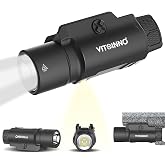 VITOINNO 1750 Lumen Tactical Flashlight with Bottom Moonlight lamp Compatible with Picatinny Rail | Pistol Light with Strobe/Momentary
