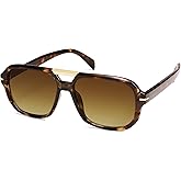 HERJOUR Retro Square Aviator Sunglasses Womens Mens 70s Classic Vintage Oversized Sun Glasses AR82282