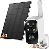 SEHMUA Cellular Security Camera, No WiFi Needed, 180° Auto Pan, Portable Outdoor&Indoor, Pre-Installed 4G LTE SIM Card, Solar Powered, PIR Motion Alerts, 2K Color Night Vision