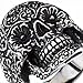 Stainless Steel Mens Gothic Biker Jewelry Sugar Skull Ring Oxidized Black 29mm(9a)