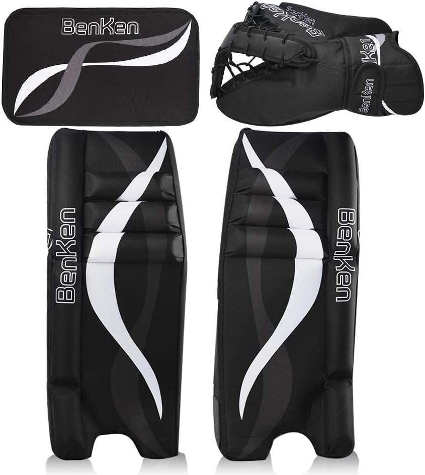 BenKen Sports Hockey Gear Goalie Pad Pack Ice Hockey Equipment Teenager &Adult Blue Black