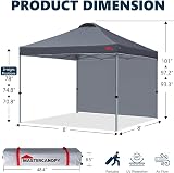 MasterCanopy Durable Ez Pop-up Gazebo Tent 2.5x2.5m with Sidewall Dark Grey view 5