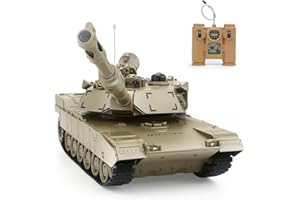 BEAURE Rc Tanks,1:28 WW2 M1A2 America Army Tank Toys for Boys,9 Channels Remote Control Cars with Sound and Light, RC Military Truck Vehicle for Kids Boys Girls (Khaki)