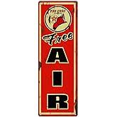 Retro Metal tin Sign Free Air Gasoline Reproduction Garage Shop Metal Sign Funny Home Cave Garage bar Wall Decoration Vintage Metal Sign 4 x 16 inch
