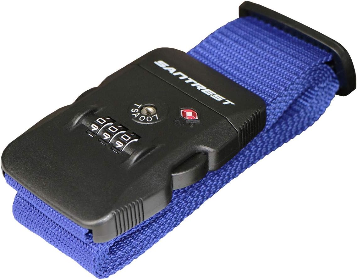 SANTREST Travel Luggage Strap Adjustable Suitcase Packing Belt with TSA Combination Lock