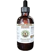 Brahmi Alcohol-Free Liquid Extract, Organic Brahmi Liquid (Bacopa Monnieri) Whole Dried Herb Glycerite Hawaii Pharm Natural Herbal Supplement 2 oz