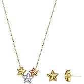 RUOFFETA Dainty Geometric Jewelry Set for Women - Stainless Steel Necklace & Earrings Minimalist Matching Set