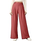 EVALESS Women's Wide Leg Pants High Waisted Business Work Casual Trousers 2026 Summer Comfy Palazzo Pants with Pockets