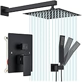 Votamuta Shower Faucet Set,Matte Black Shower System Shower Faucet with 10 Inch Rain Shower Head and Handheld,Shower Faucets 