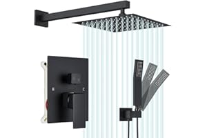 Votamuta Shower Faucet Set,Matte Black Shower System Shower Faucet with 10 Inch Rain Shower Head and Handheld,Shower Faucets 