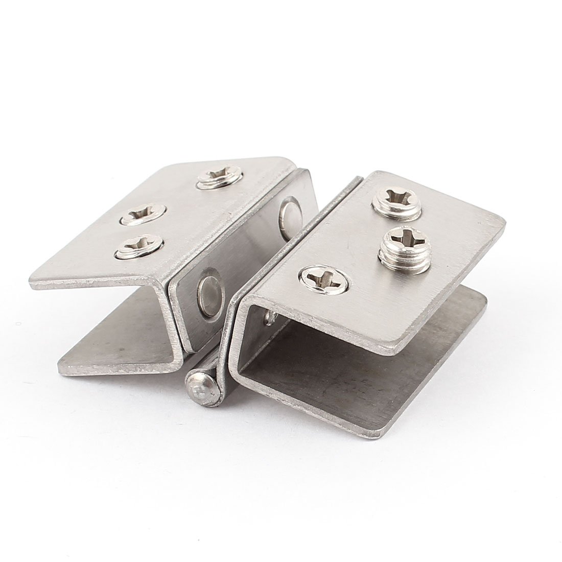 Sourcingmap Shower Door Metal Glass-to-Glass Clamp Clip Hinge for 8mm - 10mm Glass