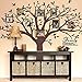 Giant Family Tree Wall Decals Photo Tree Wall Decals with Birds Wall Stickers for Living Room Nursery Bedroom Decoration (Coffee Brown)