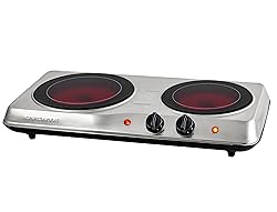 OVENTE Countertop Infrared Double Burner, 1700W