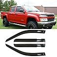 Puermto Side Window Shade Vent Deflector,4pcs Dark Smoke Nice Wind Visors fit for 2004-2012 Chevy Colorado/GMC Canyon Crew Cab,Outside Mount Tape-On Shade Sun Rain Guards Set 94133