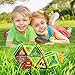 7TECH 61 PCS-Magnetic Tiles Toys Educational 3D Building Blocks Extra 16 Number Cards Included