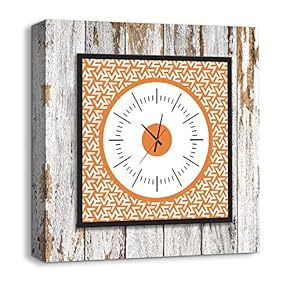 Canvas Wall Art Abstract Cute Clock Painting Artwork for Home Prints Framed - 12x12 inches