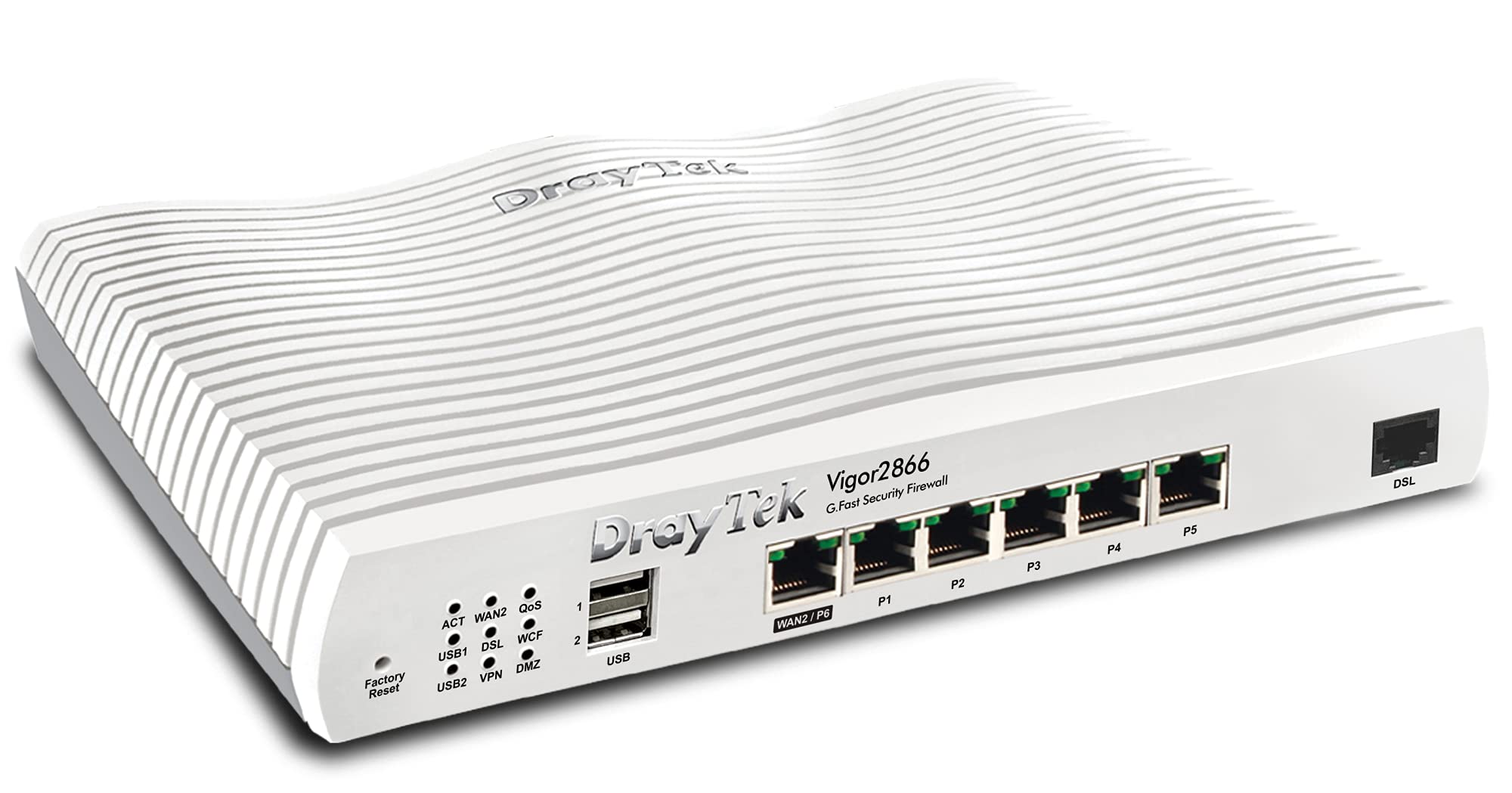 DrayTek Vigor 2866 Series VDSL2, G.Fast, FTTP Multi WAN Failover VPN Router, 5+1 Gigabit LAN Ports, Load Balancing, Firewall Content Filtering, Ideal For Business