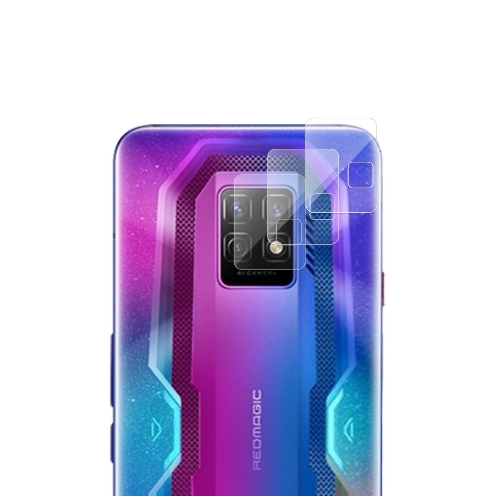 ROVLAK Camera Lens Protector compatible with ZTE Nubia Red Magic 7Pro Pocket Camera Screen Protector 3-Pack 9H Scratch-Proof Explosion-Proof Tempered Glass Camera Lens Protective Film