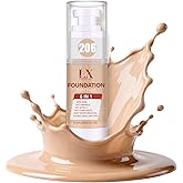 LXSKN 6-in-1 Makeup Infused with 1% Hyaluronic Acid- Matte + Poreless Liquid Foundation For A Glowing & Soft-Focus Look, Suitable for All Skin Types (206 Medium, 6-in-1 Makeup Foundation)