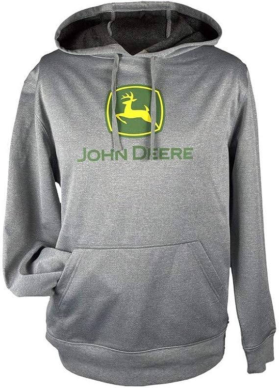 John Deere Men's Classic Logo Poly Fleece Pullover HoodieOxfordXXL