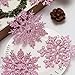 Sea Team Plastic Christmas Glitter Snowflake Ornaments Christmas Tree Decorations, 4-inch, Set of 36, Pink