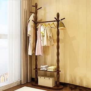 FVGH Perchero Perchero de Madera Maciza de Doble árbol Perchas de Piso