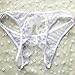 Sexy Women Girls Lingerie Thongs Adorable V-String Panties Lingerie Low-Rise Intimates Lace Charming G-String Underwear Sleepwear (White)