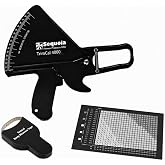 Sequoia Trimcal 4000 Body Fat Caliper with Tape Measure - Precision (Dual-Sided Design) for Fitness Tracking - Color Black &amp; Black