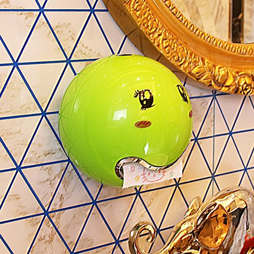 Finance Plan Ball Emoji Facial Tissue Bathroom Toilet Roll Paper Box Holder Storage Container (Green)