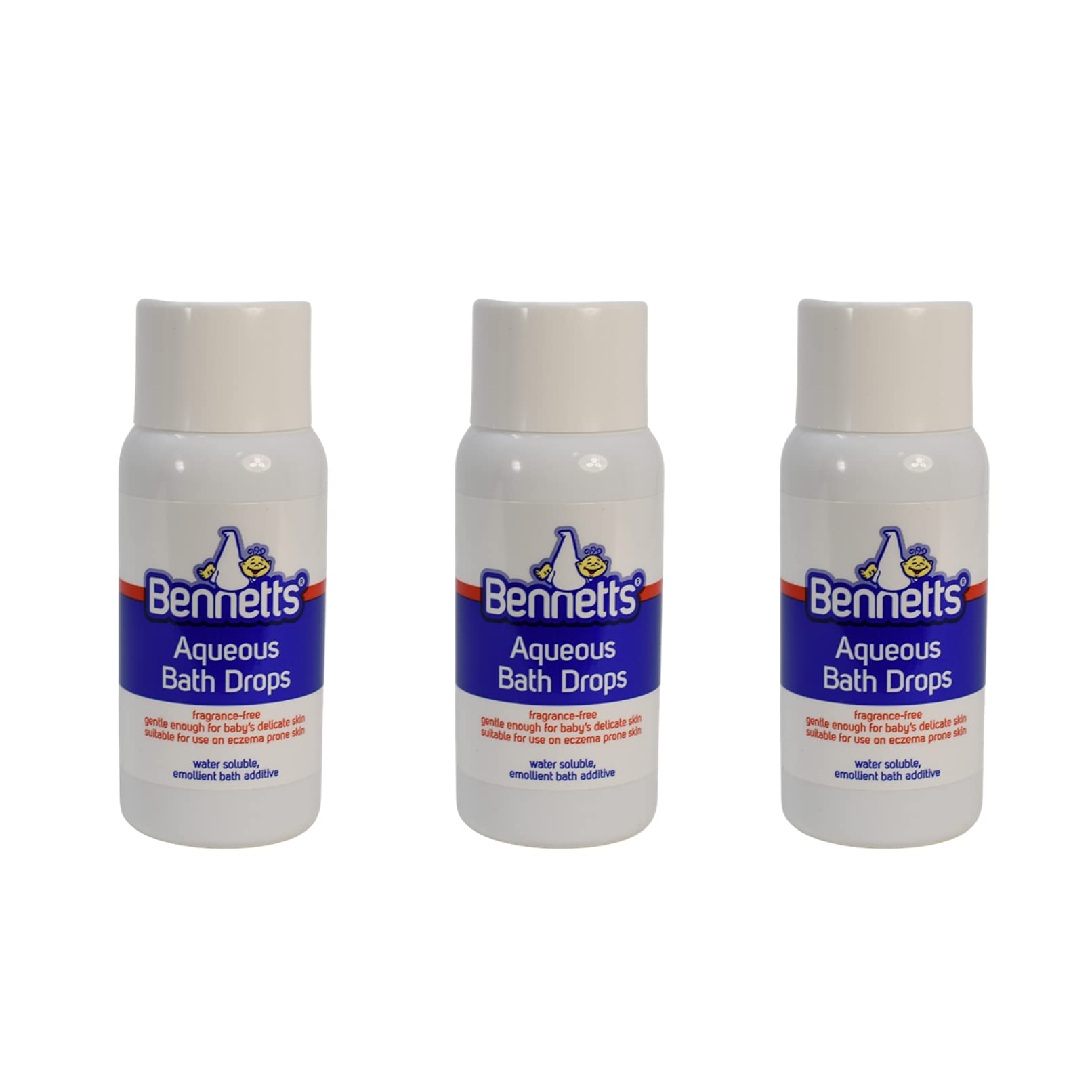 Bennetts Baby Bath Oil & Massage Oil – Fragrance Free Baby Oil for Newborns, Sensitive & Eczema Prone Skin – Moisturising Bath Additive & Gentle Baby Massage Oil – Pack of 3