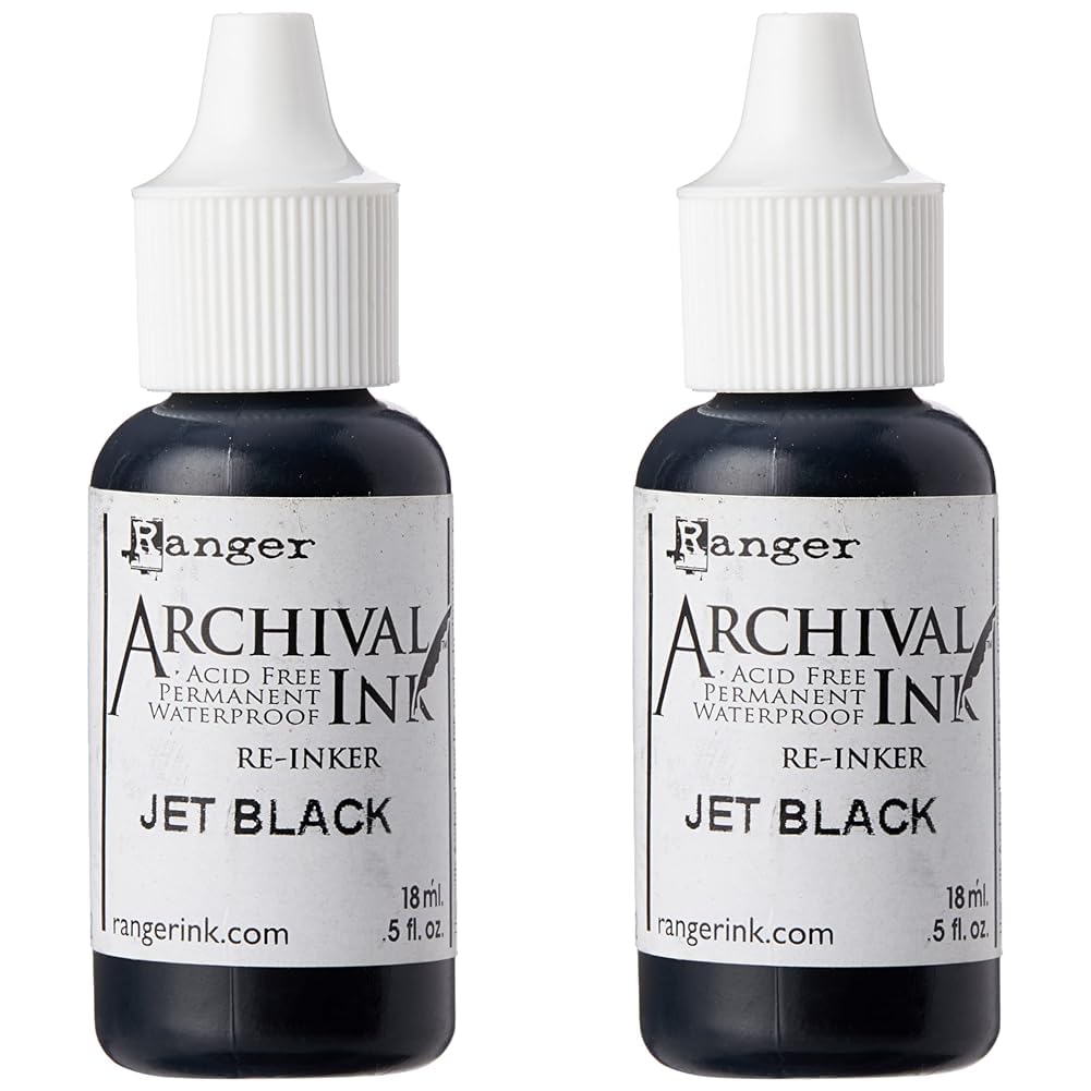 Archival Pad Re-inkers Ranger Industries Archival Re-Inker, Jet Black (Pack of 2)