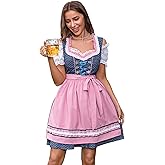Abaowedding Oktoberfest Outfits Women 3Pcs Dirndl Dresses German Oktoberfest Bavarian Carnival Costume Cosplay Dress
