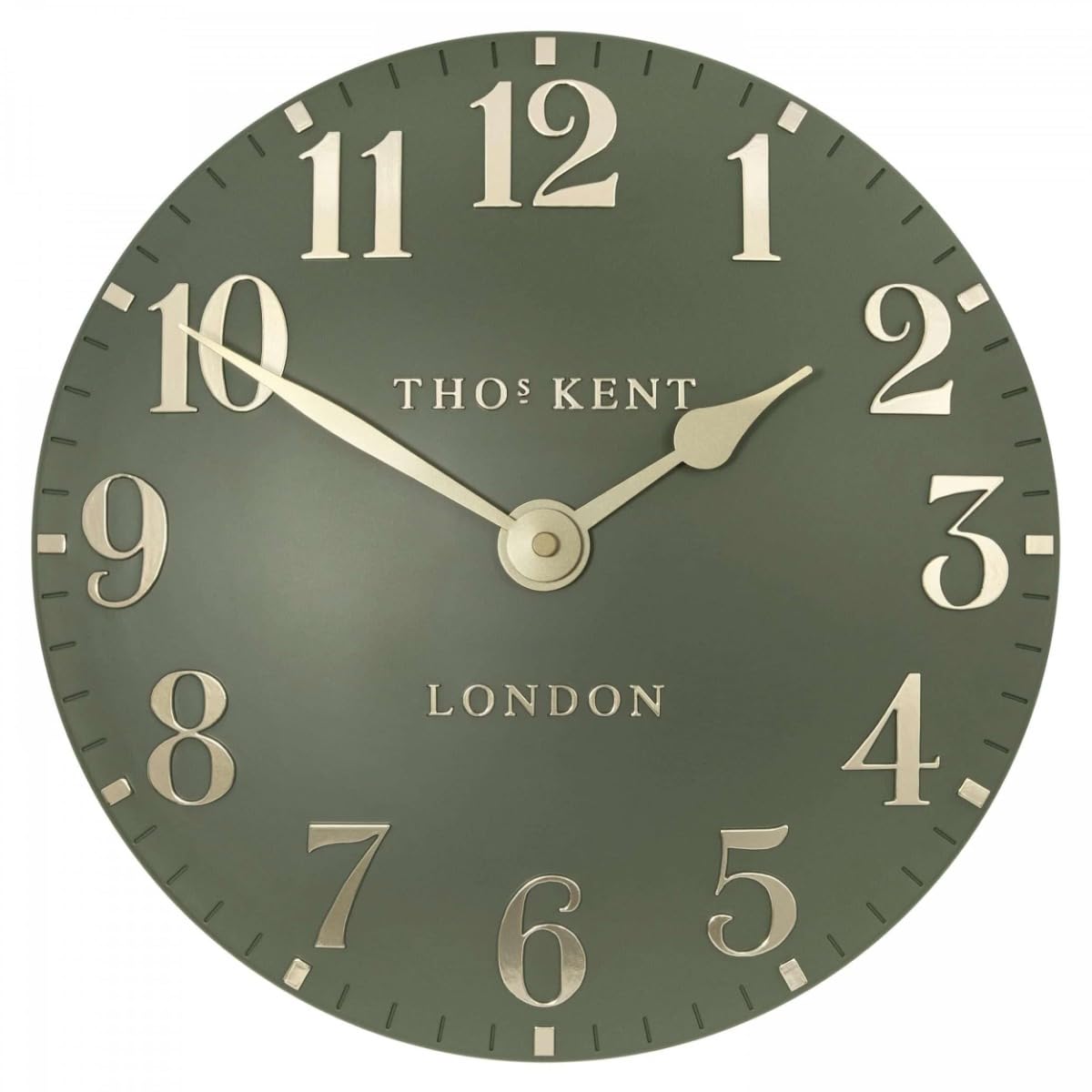 Thomas Kent - Arabic Lichen Green Wall Clock - 12"