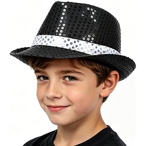 Zhzrche Western Sequin Hat Glitter Sequin Hat Solid Color Dance Retro Disco Cap for Party Props Supplies