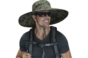 HUAMULAN 6" Super Wide Brim Sun Hats, Men and Women Bucket Hat for Fishing Hiking Garden Lawn Work Safari Camping Outdoor