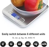 GRIFEMA GA2002 Digital Kitchen Scale 5kg 1g LCD Display Stainless Steel Blue view 3
