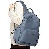 SEAFEW Blue School Backpack for Girls Boys, Small Waterproof Bookbag for Women Men, College Student School Bag, Lightweight Travel Rucksack Casual Daypack,Laptop Backpacks