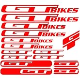 15pcs for GT BIKES Vinyl Decals Stickers Mountain Bike MTB Cycling Bmx (Red)