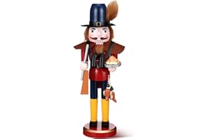 Memorywuu 15 Inch Fall Thanksgiving Wooden Nutcracker Figures Decor Fall Nutcrackers Autumn Festive Collectible Nutcracker Harvest Gift for Thanksgiving Home Table Fireplace Decoration