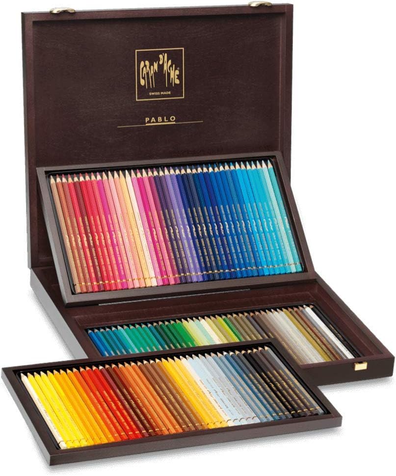 Caran d'ache Crayons couleurs PABLO Coffret Bois Luxe de 120 couleurs