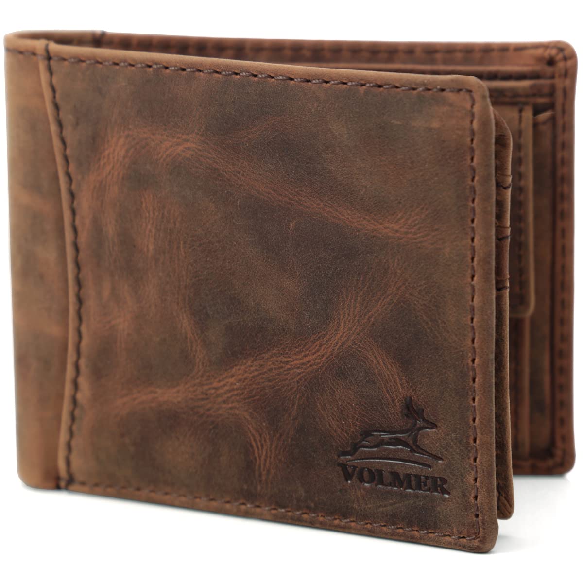 Hunter Wallet Real Leather with RFID Blocking Brown Typ #MW82A
