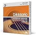 D'Addario EJ15 Phosphor Bronze Extra Light Acoustic Strings 3-Pack